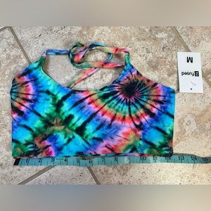 New w/tags Fused Hawaii Hoo’kena bikini top in tie dye Free Spirit print - M